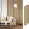Wood Slat Acoustic Panels, 106" x 20.5" Each Soundpoof Wooden Slat Wall Panel - White Oak, 2 Pack