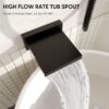 Esnbia Thermostatic Bathtub Faucet Set, All Metal Tub System with 3 Way Valve, 10 Inch Rain Shower Head with Handheld Spray Combo, Wall Mounted Shower Head Set, Matte Black