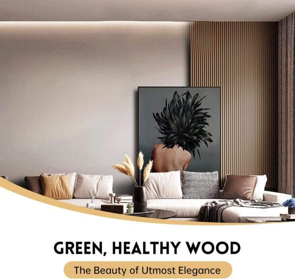 Wood Panels for Wall, 94.5"×11" Acoustic Wall Panels for Interior Decor, 3D Wood Slat Sound Absorbing Wooden Paneling for Living Room Bedroom, Walnut 2 Pack