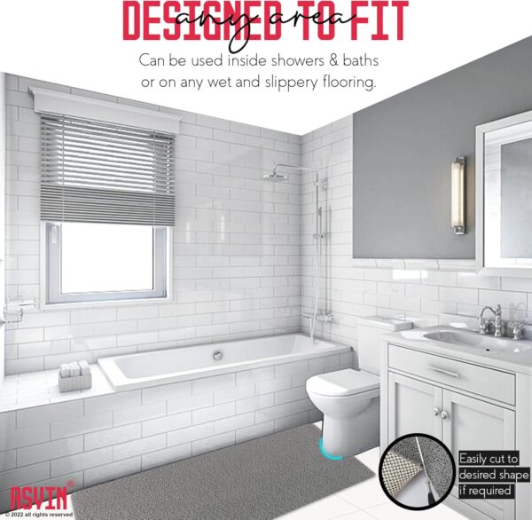 81muYt39HTL._AC_SL1500_.jpg Asvin Soft Textured Bath, Shower, Tub Mat, 24x16 Inch, Phthalate Free, Non Slip Comfort Bathtub Mats with Drain, PVC Loofah Bathroom Mats for Wet Areas, Quick Drying