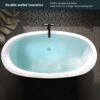 FerdY Naha 59" Acrylic Freestanding Bathtub, Curve Edge Freestanding Soaking Bathtub, Glossy White, cUPC Certified, Toe-Tap Chrome Drain & Overflow Assembly Included, 02588