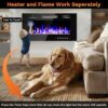 36" Electric Fireplace Heater,Wall Fireplace Electric with Remote & Screen Control,144 Flame Effects Fire Places Electric Fireplace Inserts,750/1500W Wall Mount Fireplace Electric,8 H Timer/ 400 Sq