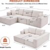 108” Modular Sectional Sofa, Cloud Sectional Couch with Deep Seat, Modern Modular L-Shape Sofa Couch with Chaise,Upholstered Couches for Living Room Bedroom (Corduroy, Beige)