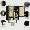 Bathroom Wall Cabinets, Bamboo Medicine Cabinets with Adjustable Shelves, Wall Mounted Bathroom Storage Cabinet, 2 Doors Over The Toilet Storage for Bathroom, Kitchen, Entryway, Black