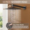 Shower System with Tub Spout, All Metal Tub Shower Faucet Set with 10'' Rain shower heads and handheld spray combo,Wall Mounted Tub Shower Systems with Valve and Trim Kit, Matte Black