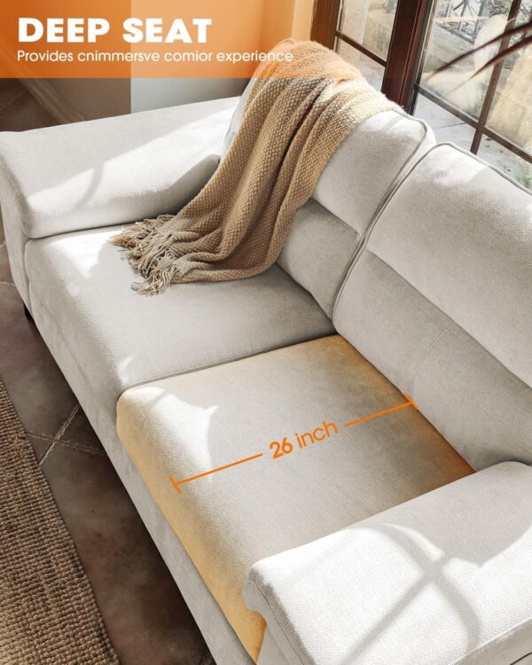 71.25" Modern Sofa Couch for Living Room, Deep Seat Sleeper Sofa with 8”Cushion, Comfy 2-Seater Chenille Loveseat Sofa with Convertible Armrest, Removable Sofa Cover, High Leg (Beige)