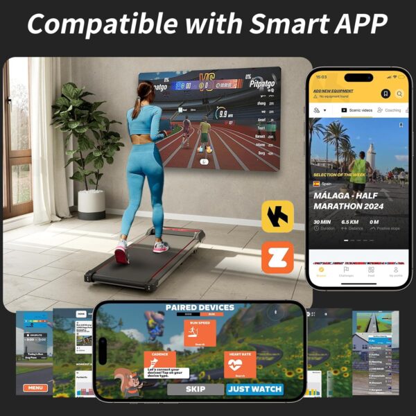 3 in 1 Portable Treadmill and Walking Pad, with Incline for Home/Office, Remote Control and LED Display