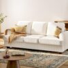 Casaottima 89 Inch Sofa Couch, Comfy Couches with Deep Seats, Modern Sofa Sets for Living Room, Soft Backrest, Thick Cushion, Wide Armrest, White