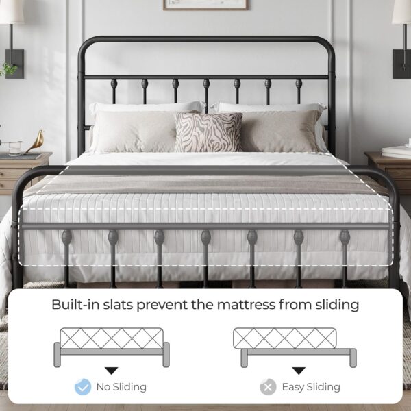 Yaheetech Classic Metal Platform Bed Frame Mattress Foundation with Victorian Style Iron-Art Headboard/Footboard/Under Bed Storage/No Box Spring Needed/Full Size Black