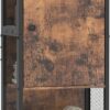 Farmhouse Medicine Cabinets, Small Bathroom Cabinet Wall Mount, Brown Bathroom Wall Cabinet, 3-Tier Wall Mounted Storage Cabinet for Small Spaces, Living Room, Laundry