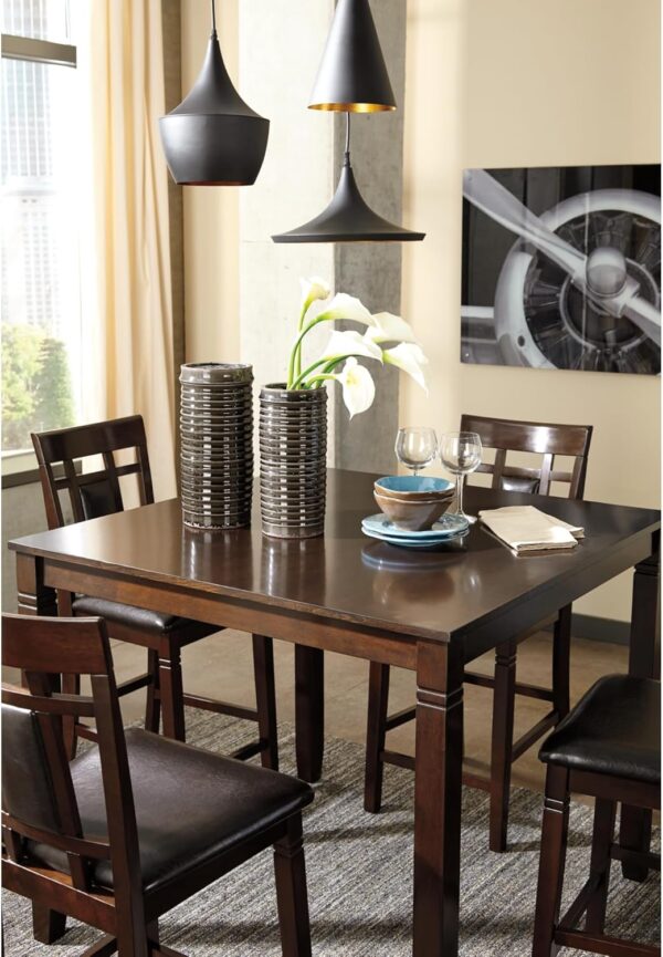 Signature Design by Ashley Bennox 5 Piece Counter Height Dining Set, Includes Table & 4 Barstools, Brown