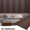 Wood Slat Wall Panel, 48'' x 24'' Wood Panels for Wall, 3D Soundproof Wall Panels, Large Acoustic Panels for Interior Ceiling and Wall Decor Noise Reduction, 2 Pack, Walnut