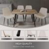 Small Dining Table Set for 4, Modern Dining Table and Chairs Set with 4 Fabric Dining Chairs, 5 Piece Wooden Dining Table Set, 47'' Kitchen Table Set, Ideal for Small Spaces
