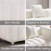 87.4" Modern 3 Seater Sofa Couch for Living Room, Mid Century Fluffy Couches with Solid Wood Frame and 6 Legs for Bedroom, Apartment, Weight Capacity 750 LBS (White)