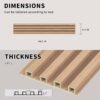 WPC Slat Wall Panels, 8 Pack Accent Decorative Acoustic Wood Slats for Wall and Ceilings, Acoustic Panels for Interior Wall Modern Décor, Oak, 95 x 6 in