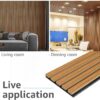 Art3d 4-Pack Acoustic Wood Slat Wall Panels for Interior Decor, 3D Fluted Sound Absorbing Wood Paneling for Accent Wall Ceiling Kitchen Living Room Bedroom Office, 94.5 x 7.9 inch Warm Teak