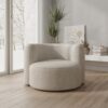 Acanva Luxury Modern Tight Curved Back Velvet Sofa, Minimalist Style Comfy Couch for Living Room Apartment Reception Space, Cream Single Chair Set of 2