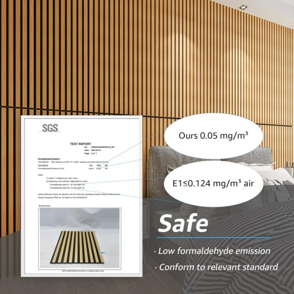 Art3d 4-Pack Acoustic Wood Slat Wall Panels for Interior Decor, 3D Fluted Sound Absorbing Wood Paneling for Accent Wall Ceiling Kitchen Living Room Bedroom Office, 94.5 x 7.9 inch Warm Teak