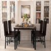 81vDsR87CeL._AC_SL1500_.jpg AWQM 5 Piece Dining Table Set for 4,Faux Marble Kitchen Table and Chairs for 4, Modern Dining Room Table Set with 4 Chairs,Dinner Table Set for Small Spaces, Brown