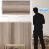 Wood Panels for Wall, Time-Saving Installation, Versatile Wood Slat Wall Decor, Enhanced Acoustic & Sound Proof Fluted Design for Home & Office, 2 Pcs White Oak, 47.2x23.6 Inch