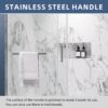 Semi-Framed 60’’W×75’’H Shower Door Bathroom Door Single Sliding Shower Door, SGCC Clear Tempered Glass, Stainless Steel Handle, 4-Inch Adjustable Width, Brushed Nickel