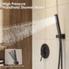 Gabrylly Black Shower System with Tub Spout, Bathtub Shower Faucets Set with 3-Way Shower Valve, High Pressure 10" Rain Shower head with Handheld Spray Combo, Wall Mounted Tub Shower Kit, Matte Black