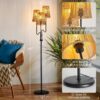 Boho Floor Lamp, 68in. Rattan Floor Lamp with Rattan Shade,3 Light Tree Standing Lamp for Bedroom,Nursery,E26 Socket, Living Room Floor Lamp for Rustic,Coastal, Beach or Bohemian Decor (Black)