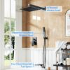 Shower System with Tub Spout, All Metal Tub Shower Faucet Set with 10'' Rain shower heads and handheld spray combo,Wall Mounted Tub Shower Systems with Valve and Trim Kit, Matte Black