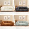 91.5" Modern Boucle Sofa with Deep Seat, Comfortable Upholstered Tufted Cloud Couch, Modern 3 Seater Couches for Living Room, Bedroom, Apartment, Office (Curry)