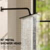 Esnbia Thermostatic Bathtub Faucet Set, All Metal Tub System with 3 Way Valve, 10 Inch Rain Shower Head with Handheld Spray Combo, Wall Mounted Shower Head Set, Matte Black