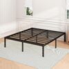 18 Inch Full Bed Frame - Sturdy Metal Platform Full Size, No Box Spring Needed, Heavy Duty, Easy Assembly, Strong Bearing Capacity, Under Bed Storage, Black