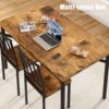Kitchen Table Chairs Set of 4, Dining Table Set with Storage, Rectangular Table and Chairs Set for Small Spaces/Kitchen, 47'', Brown