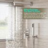 Shower System, Brushed Nickel Shower Faucet Set with 12-Inch Rain Showerhead and Handheld Spray, Wall Mounted High-Pressure Showerhead Combo Set Included Valve and Trim, Brushed Nickel
