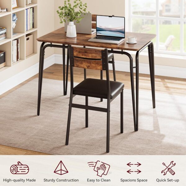 IDEALHOUSE Dining Table for 4, Small Table and Chairs Set of 4, Dinette Set for 4, Dinner Table Set, 5 Piece Kitchen & Dining Room Sets for Small Space, Apartment (Vintage, Dining Table with 4 Chairs)