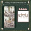 5 Piece Extendable Dining Table Set, Farmhouse Kitchen Table Set with 4 Upholstered Chairs, Solid Wood Table and Chairs Set for Kitchen, Dining Room, White