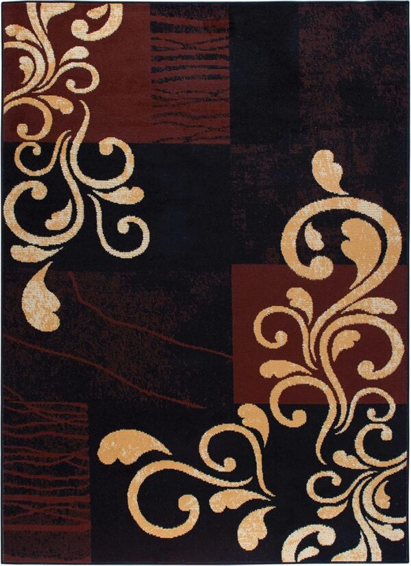 Home Dynamix Nile Modern Area Rug 2x7 Ebony Swirl