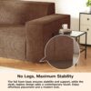 Sofa-in-a-Box, Memory Foam 3-Seater Couch, No Installation & Easy to Transport, Deep Seat Modern Sofa with Corduroy Fabric, Couch for Living Room, Bedroom, Apartment, Home Office, Brown