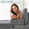 YITAHOME Sectional Couches for Living Room, U Shaped Couch with USB & Type C Charging Ports Chenille Modern Cloud Sofa Double Chaise Sofa Upholstered Couch for Office Apartmant Small Space, Grey