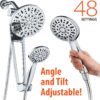 AquaDance High-Pressure 48-mode 3-way Shower Spa Combo with Adjustable 18" Extension Arm for Easy Reach & Mobility Enjoy Luxury 7" Rain & Handheld Shower Head Separately or Together-All-Chrome Finish