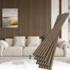 4 Pack Wood Slat Wall Wood Paneling,95 x 8 in Soundpoof Wooden Engineered Wood Slat Wall Panels,Stylish Acoustic Wall Panels for Interior Wall Decor with Felt Backing,Walnut