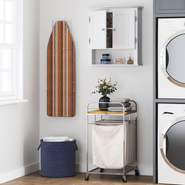 UTEX Bathroom Cabinet Wall Mounted, Wood Hanging Cabinet, Wall Cabinets with Doors and Shelves Over The Toilet for Bathroom,White