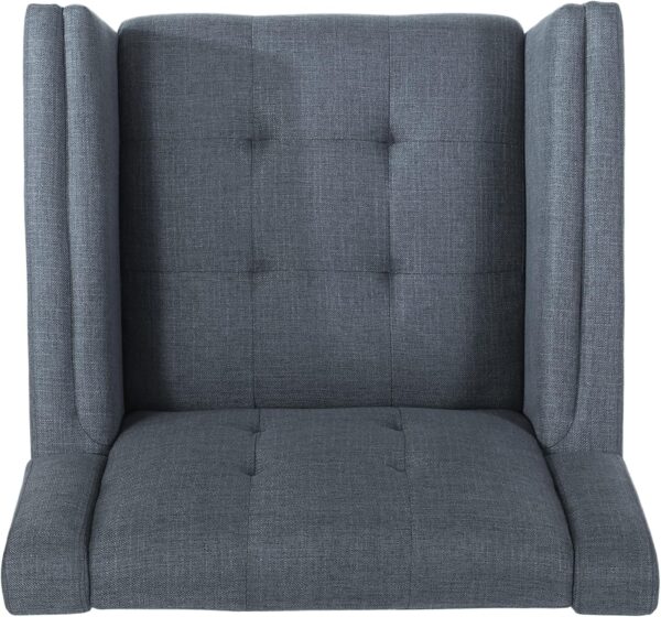 91QxAH5qklL._AC_SL1500_.jpg Christopher Knight Home Evelyn Mid Century Modern Fabric Arm Chair, Dark Gray, Walnut