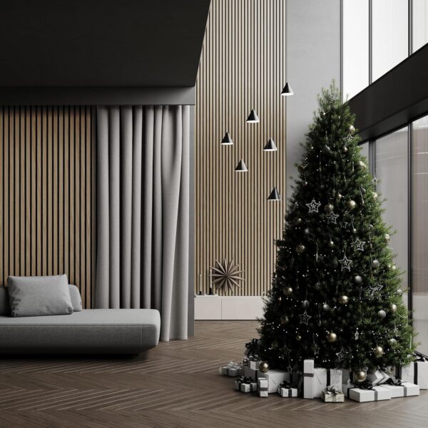 2-Pack Wood Panels for Wall - Acoustic Wood Slat Wall Panels, Soundproof Wooden Paneling for Interior Decor