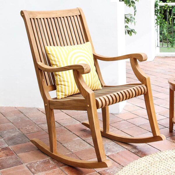 Cambridge Casual Mosko Teak Wood 3 Piece Patio Rocking Conversation Set