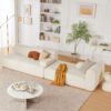 107" Modular Sectional Sofa, Sponge Sectional Sofa Couch for Living Room, High Density Sponges Cloud Couch,Modular L-Shape Sofa Couch with Chaise, (Beige)
