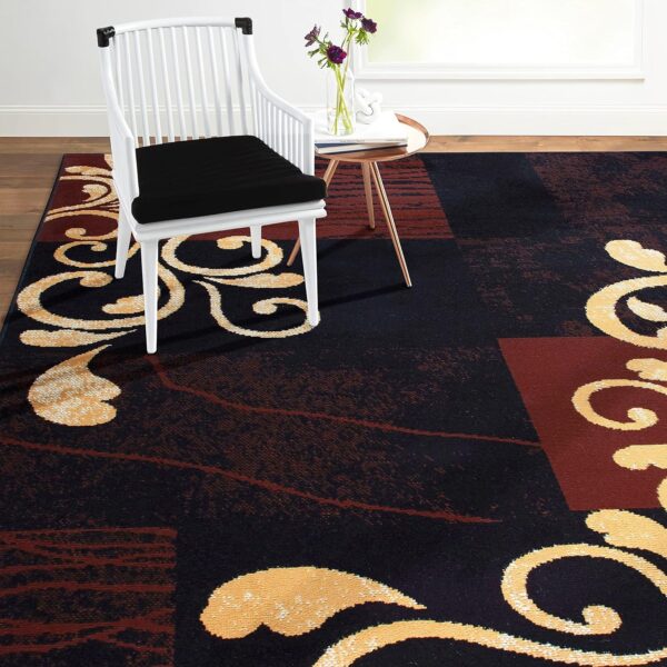 Home Dynamix Nile Modern Area Rug 2x7 Ebony Swirl