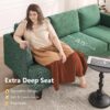 3 Seater Sofa Couch with Deep Seats, 89" Mid Century Modern Upholstered Sofa with Armrests, Comfy Couches for Living Room, Bedroom, Apartment and Office (Green)
