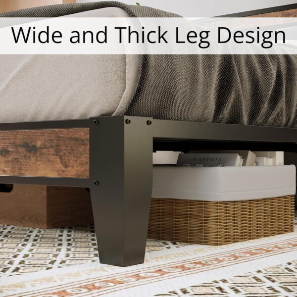 LIKIMIO Full Bed Frame, Storage Headboard with Charging Station, Solid and Stable, Noise Free, No Box Spring Needed, Easy Assembly