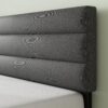 ZINUS Full Piper Upholstered Platform Bed with Horizontal Paneled Headboard, Wooden Slat Support, No Box Spring Needed, Easy Assembly, Eco Friendly Packaging, Dark Grey