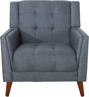 Christopher Knight Home Evelyn Mid Century Modern Fabric Arm Chair, Dark Gray, Walnut